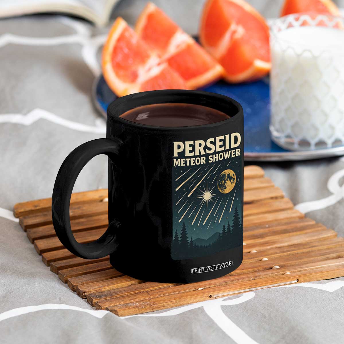 Vintage Perseid Meteor Shower Observer Coffee Mug Retro Celestial Stargazing Graphic TS02 Print Your Wear
