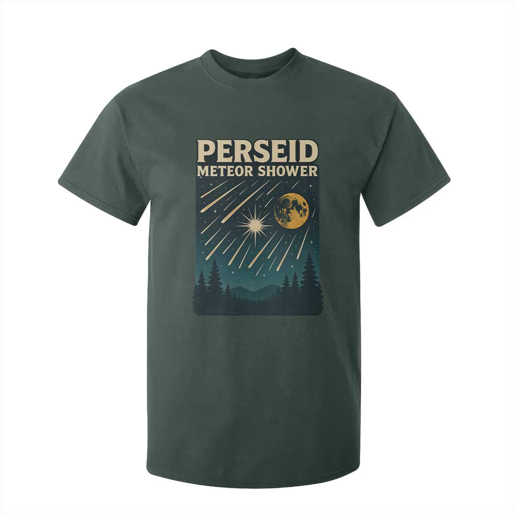 Vintage Perseid Meteor Shower Observer T Shirt For Kid Retro Celestial Stargazing Graphic TS02 Dark Forest Green Print Your Wear