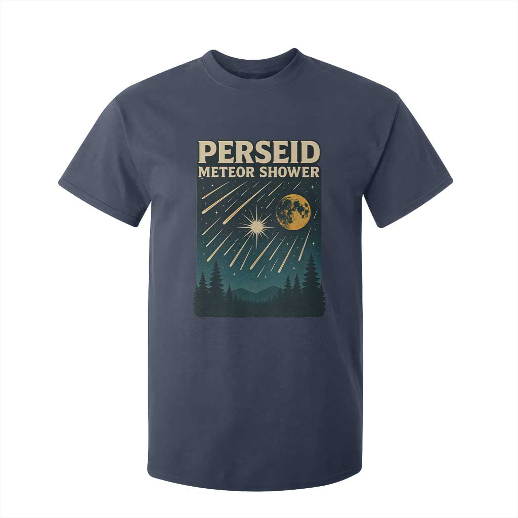 Vintage Perseid Meteor Shower Observer T Shirt For Kid Retro Celestial Stargazing Graphic TS02 Navy Print Your Wear