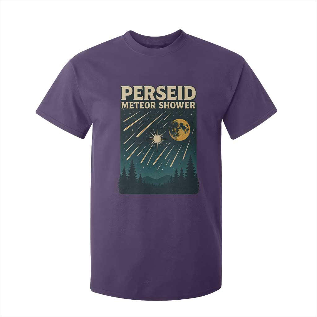 Vintage Perseid Meteor Shower Observer T Shirt For Kid Retro Celestial Stargazing Graphic TS02 Purple Print Your Wear