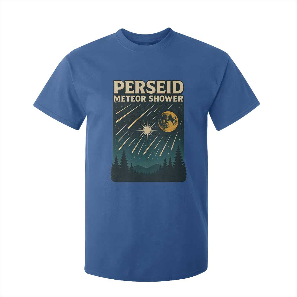 Vintage Perseid Meteor Shower Observer T Shirt For Kid Retro Celestial Stargazing Graphic TS02 Royal Blue Print Your Wear