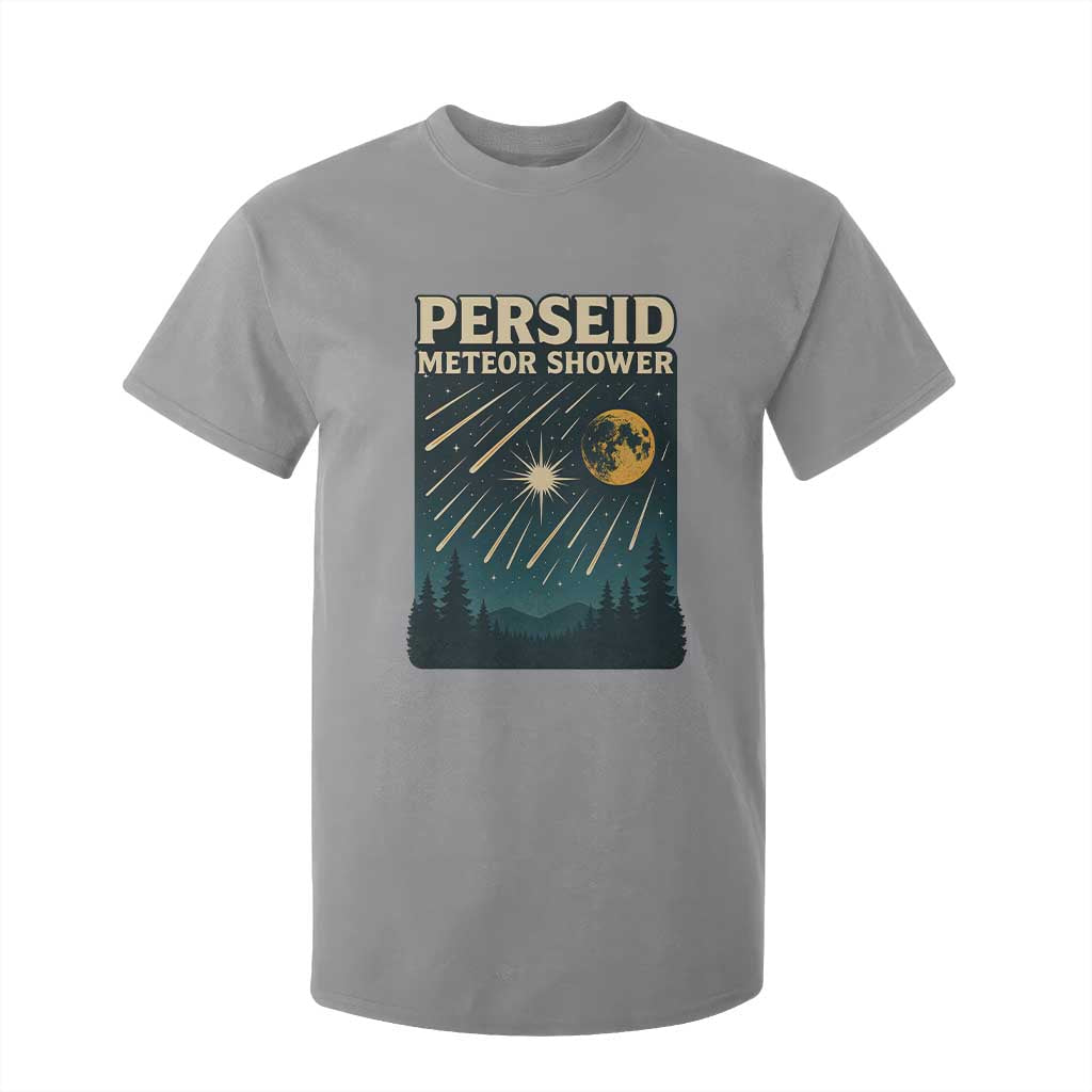 Vintage Perseid Meteor Shower Observer T Shirt For Kid Retro Celestial Stargazing Graphic TS02 Sport Gray Print Your Wear