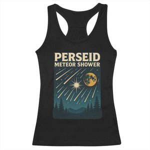 Vintage Perseid Meteor Shower Observer Racerback Tank Top Retro Celestial Stargazing Graphic TS02 Black Print Your Wear
