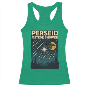 Vintage Perseid Meteor Shower Observer Racerback Tank Top Retro Celestial Stargazing Graphic TS02 Irish Green Print Your Wear