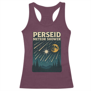 Vintage Perseid Meteor Shower Observer Racerback Tank Top Retro Celestial Stargazing Graphic TS02 Maroon Print Your Wear