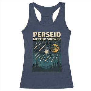 Vintage Perseid Meteor Shower Observer Racerback Tank Top Retro Celestial Stargazing Graphic TS02 Navy Print Your Wear