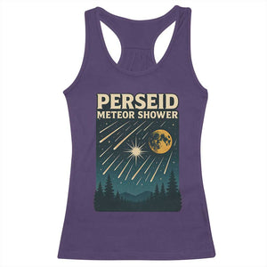 Vintage Perseid Meteor Shower Observer Racerback Tank Top Retro Celestial Stargazing Graphic TS02 Purple Print Your Wear