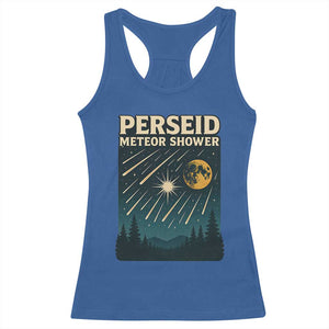 Vintage Perseid Meteor Shower Observer Racerback Tank Top Retro Celestial Stargazing Graphic TS02 Royal Blue Print Your Wear