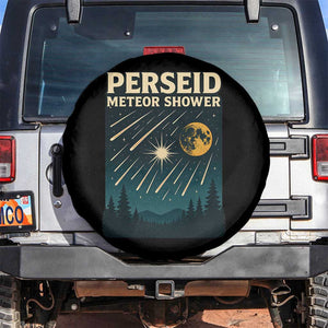 Vintage Perseid Meteor Shower Observer Spare Tire Cover Retro Celestial Stargazing Graphic TS02 No hole Black Print Your Wear
