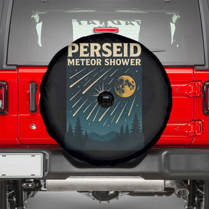 Vintage Perseid Meteor Shower Observer Spare Tire Cover Retro Celestial Stargazing Graphic TS02 Black Print Your Wear
