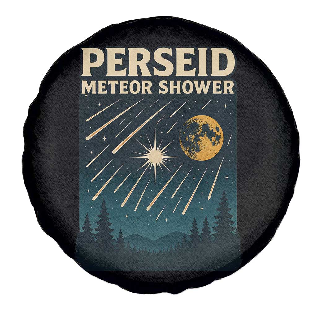 Vintage Perseid Meteor Shower Observer Spare Tire Cover Retro Celestial Stargazing Graphic TS02 Print Your Wear