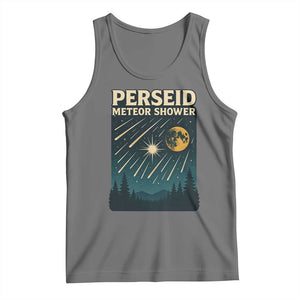 Vintage Perseid Meteor Shower Observer Tank Top Retro Celestial Stargazing Graphic TS02 Black Heather Print Your Wear