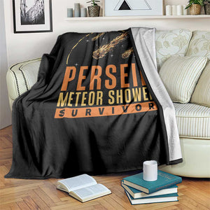 Vintage Perseid Meteor Shower Survivor Throw Blanket Retro Astronomy Stargazing Graphic TS02 Print Your Wear