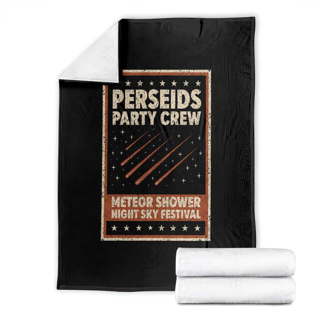 Vintage Perseids Party Crew August 2026 Throw Blanket Annual Night Sky Festival Graphic TS02 Black Print Your Wear