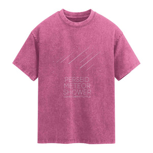 Perseid Meteor Shower Comet Swift Tuttle Washed Cotton T-Shirt Celestial Astronomy Graphic TS02 Magenta Print Your Wear