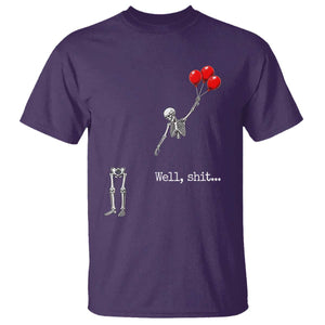 Well Shit Floating Skeleton Red Balloons T Shirt Funny Dark Humor Halloween Gift