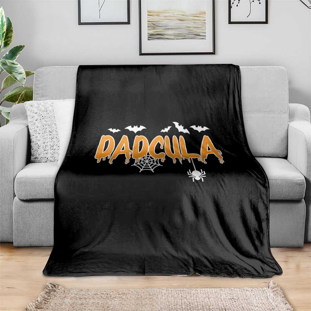 Dadcula Funny Vampire Dad Throw Blanket Spiderweb Spooky Halloween