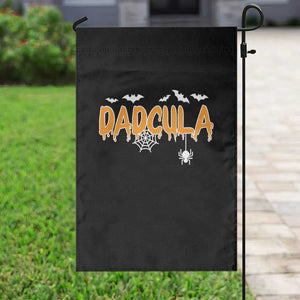 Dadcula Funny Vampire Dad Garden Flag Spiderweb Spooky Halloween