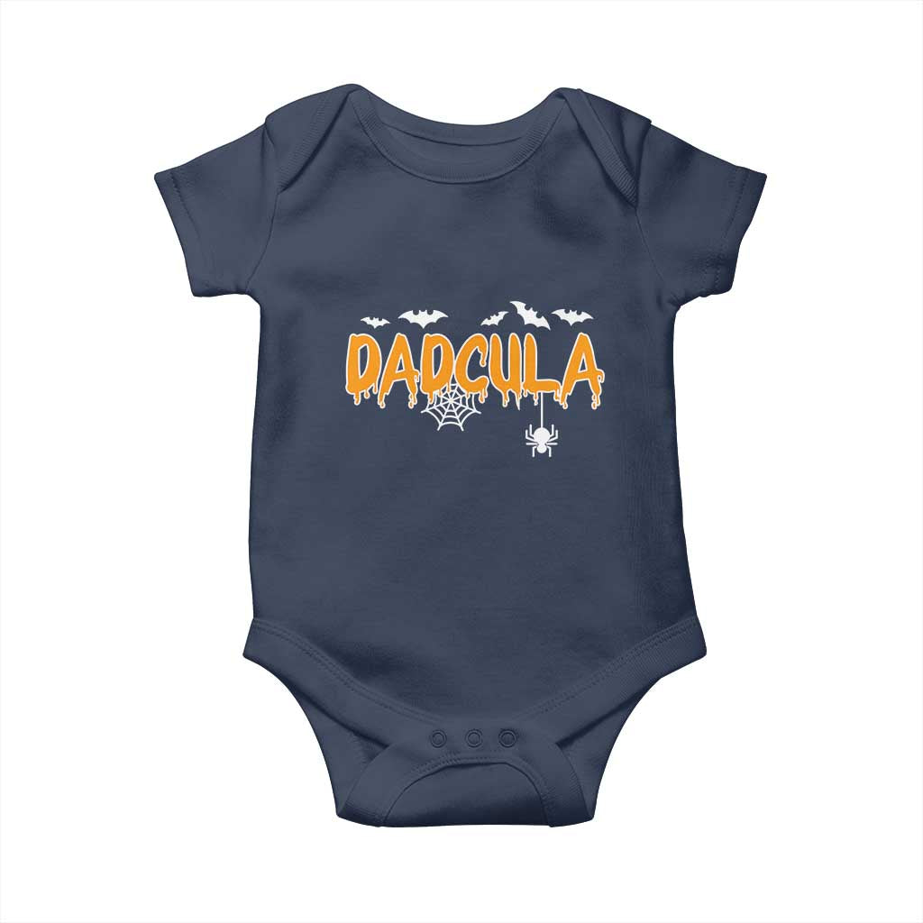 Dadcula Funny Vampire Dad Baby Onesie Spiderweb Spooky Halloween