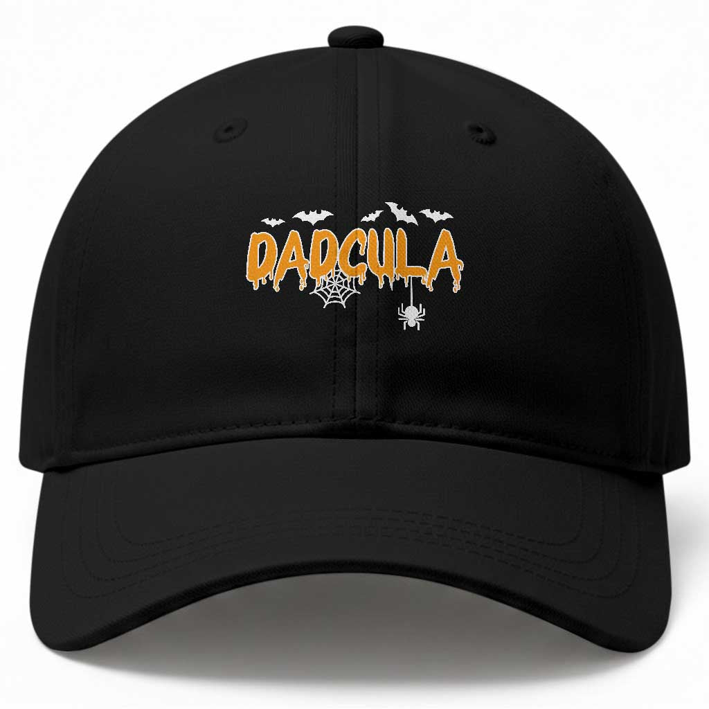 Dadcula Funny Vampire Dad Baseball Cap Spiderweb Spooky Halloween