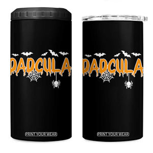Dadcula Funny Vampire Dad 4 in 1 Can Cooler Tumbler Spiderweb Spooky Halloween