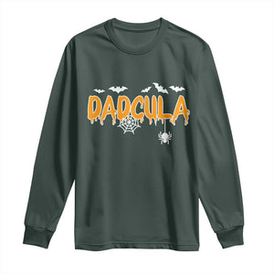 Dadcula Funny Vampire Dad Long Sleeve Shirt Spiderweb Spooky Halloween