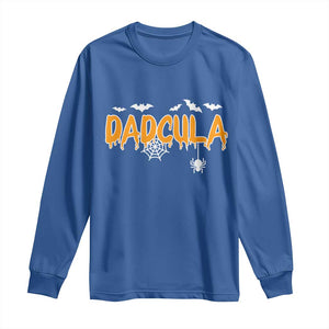 Dadcula Funny Vampire Dad Long Sleeve Shirt Spiderweb Spooky Halloween