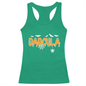 Dadcula Funny Vampire Dad Racerback Tank Top Spiderweb Spooky Halloween