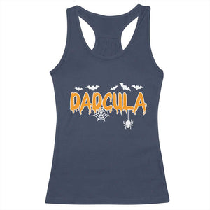 Dadcula Funny Vampire Dad Racerback Tank Top Spiderweb Spooky Halloween