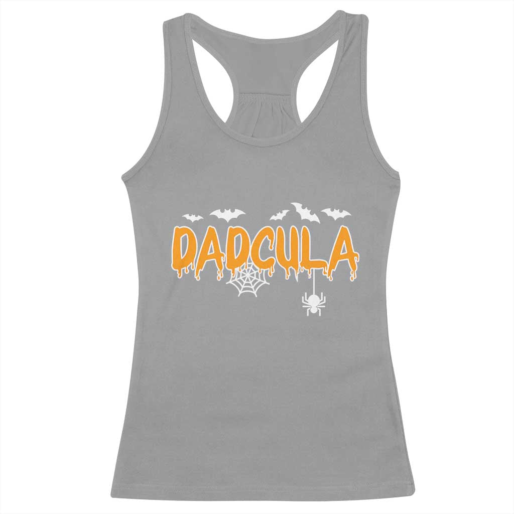 Dadcula Funny Vampire Dad Racerback Tank Top Spiderweb Spooky Halloween