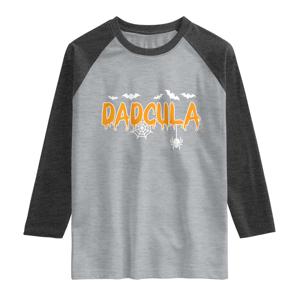 Dadcula Funny Vampire Dad Raglan Shirt Spiderweb Spooky Halloween