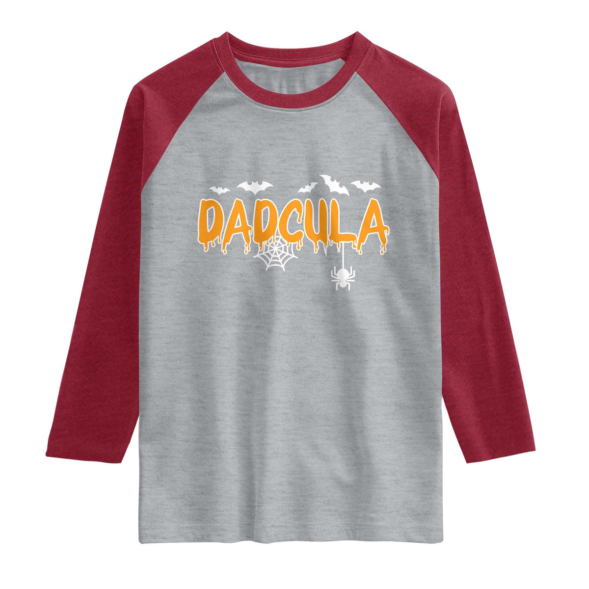 Dadcula Funny Vampire Dad Raglan Shirt Spiderweb Spooky Halloween