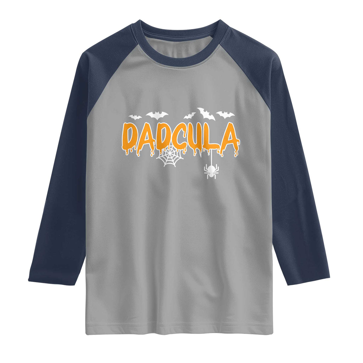 Dadcula Funny Vampire Dad Raglan Shirt Spiderweb Spooky Halloween