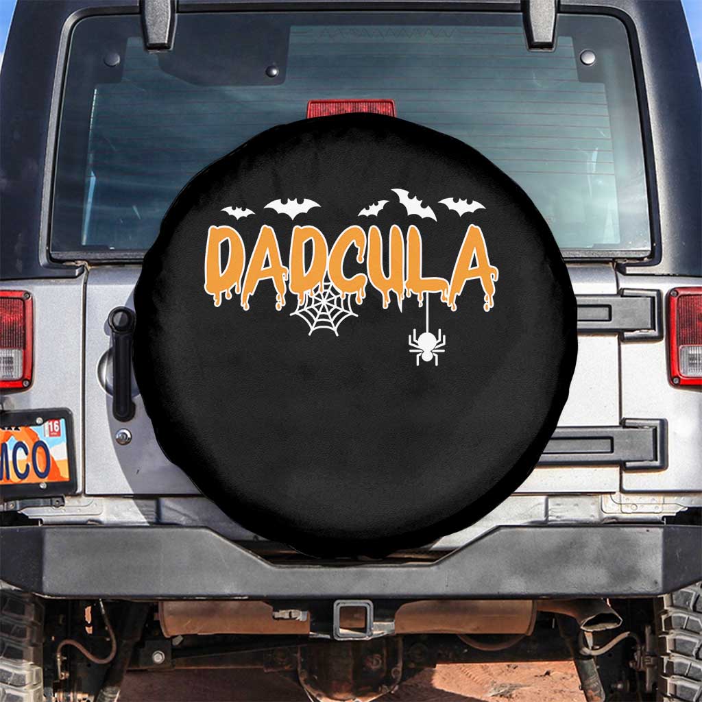 Dadcula Funny Vampire Dad Spare Tire Cover Spiderweb Spooky Halloween
