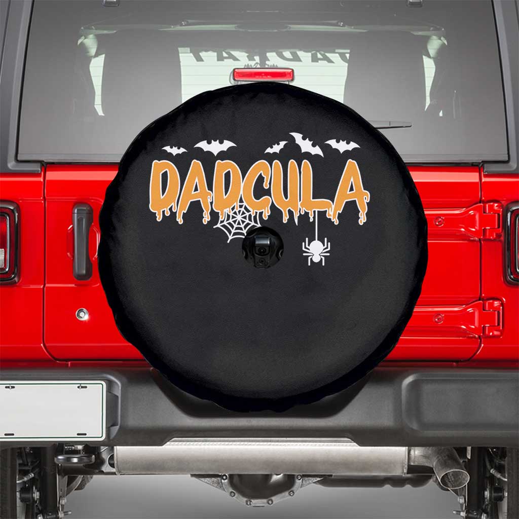Dadcula Funny Vampire Dad Spare Tire Cover Spiderweb Spooky Halloween