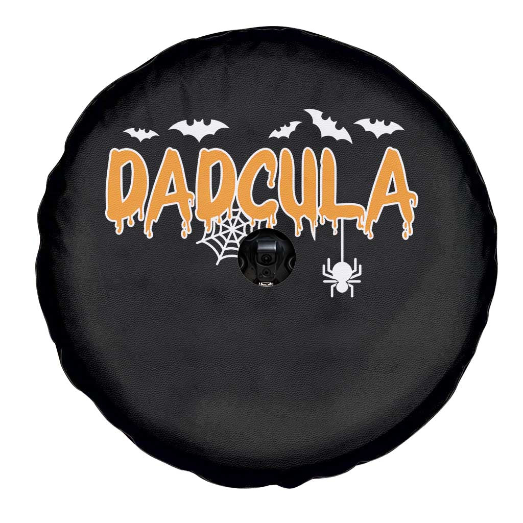 Dadcula Funny Vampire Dad Spare Tire Cover Spiderweb Spooky Halloween