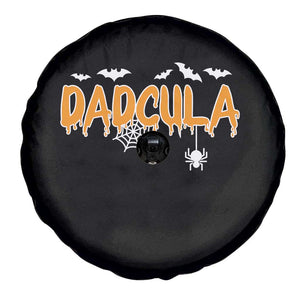 Dadcula Funny Vampire Dad Spare Tire Cover Spiderweb Spooky Halloween