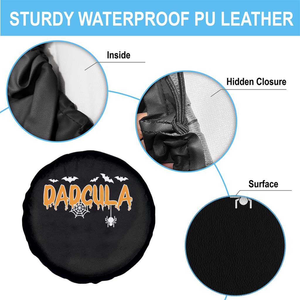 Dadcula Funny Vampire Dad Spare Tire Cover Spiderweb Spooky Halloween