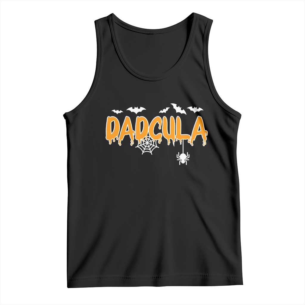 Dadcula Funny Vampire Dad Tank Top Spiderweb Spooky Halloween