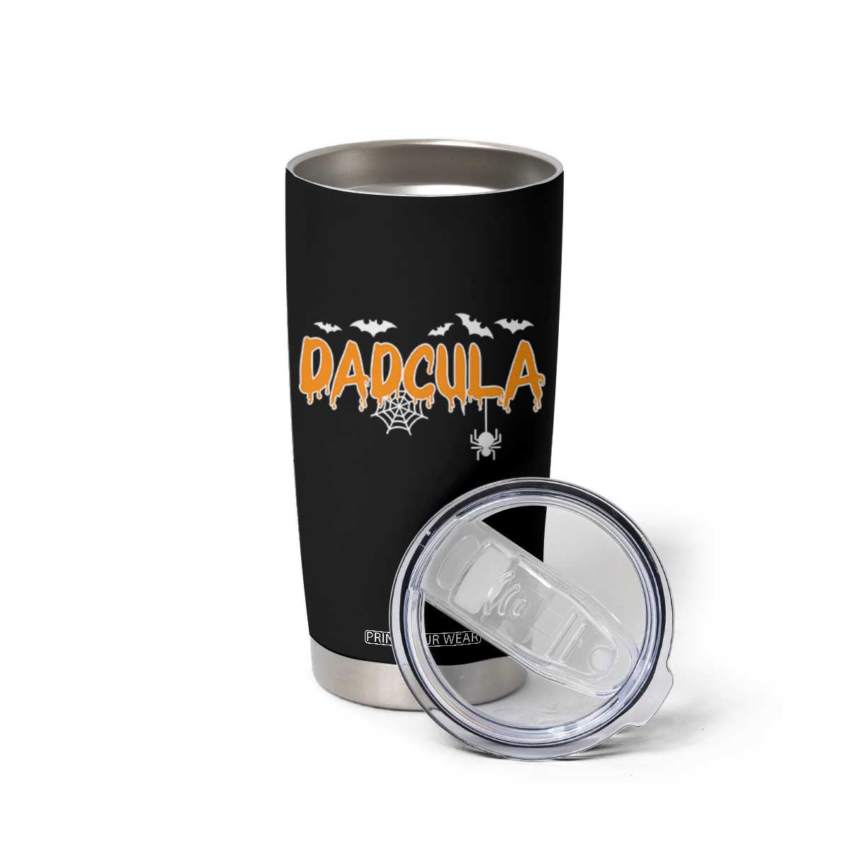 Dadcula Funny Vampire Dad Tumbler Cup Spiderweb Spooky Halloween