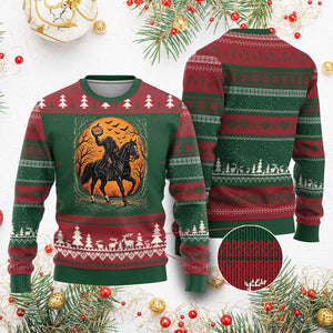 Headless Horseman Legend Vintage Halloween Ugly Christmas Sweater