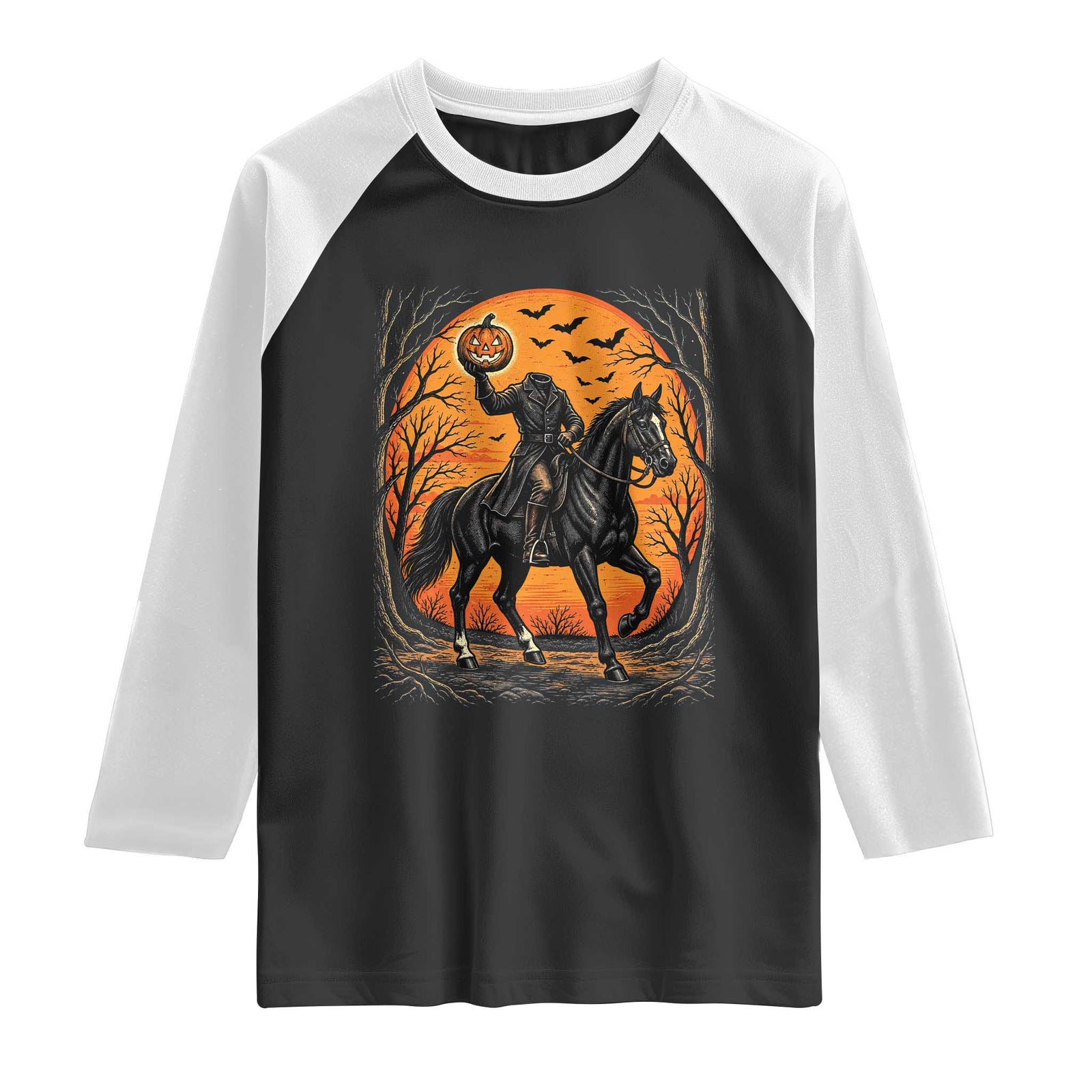 Headless Horseman Legend Vintage Halloween Raglan Shirt