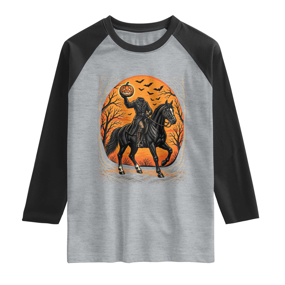 Headless Horseman Legend Vintage Halloween Raglan Shirt