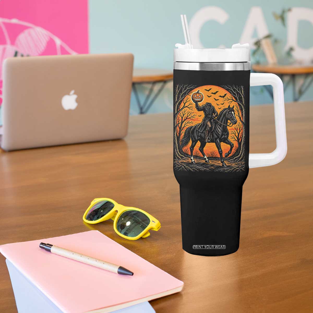 Headless Horseman Legend Vintage Halloween Tumbler With Handle
