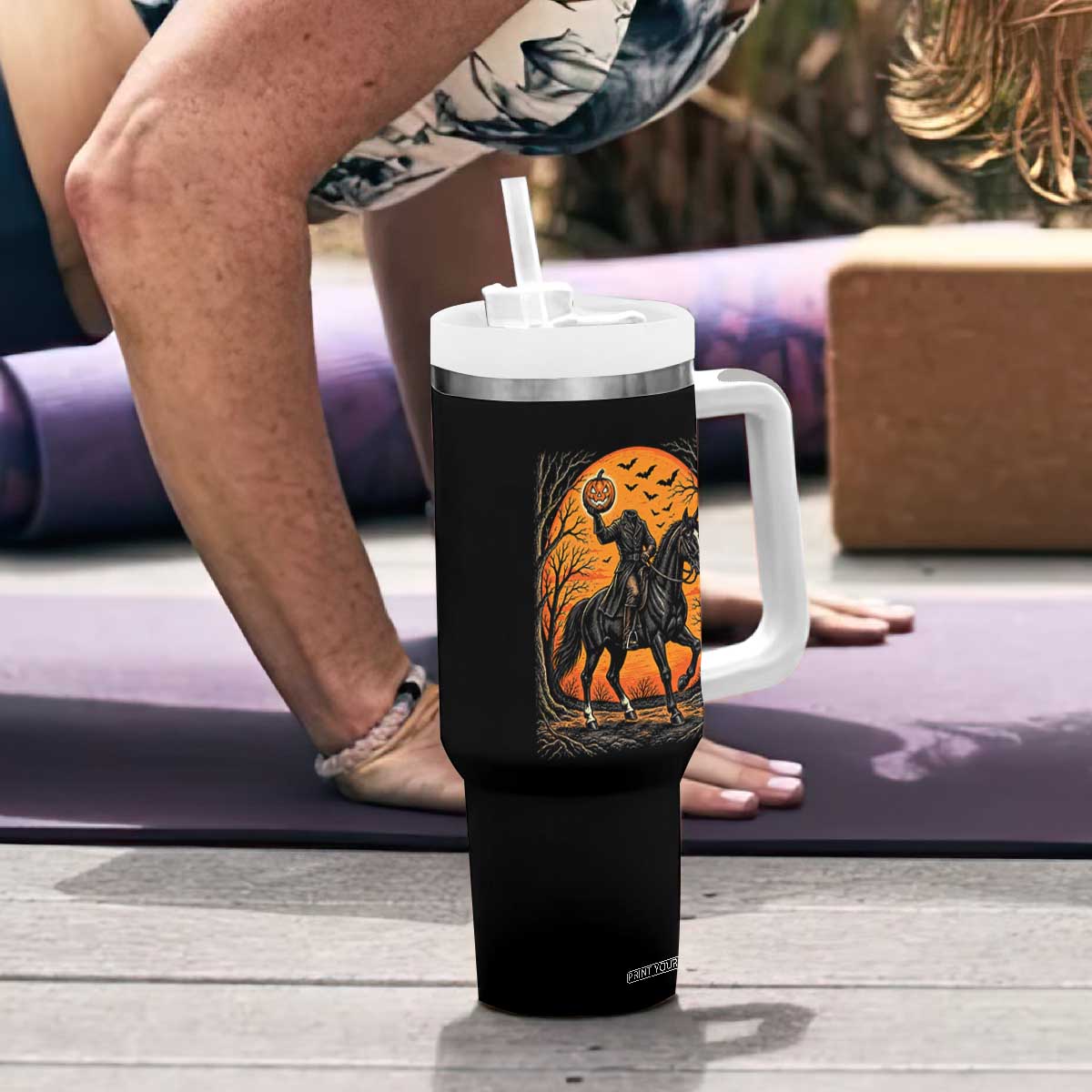 Headless Horseman Legend Vintage Halloween Tumbler With Handle