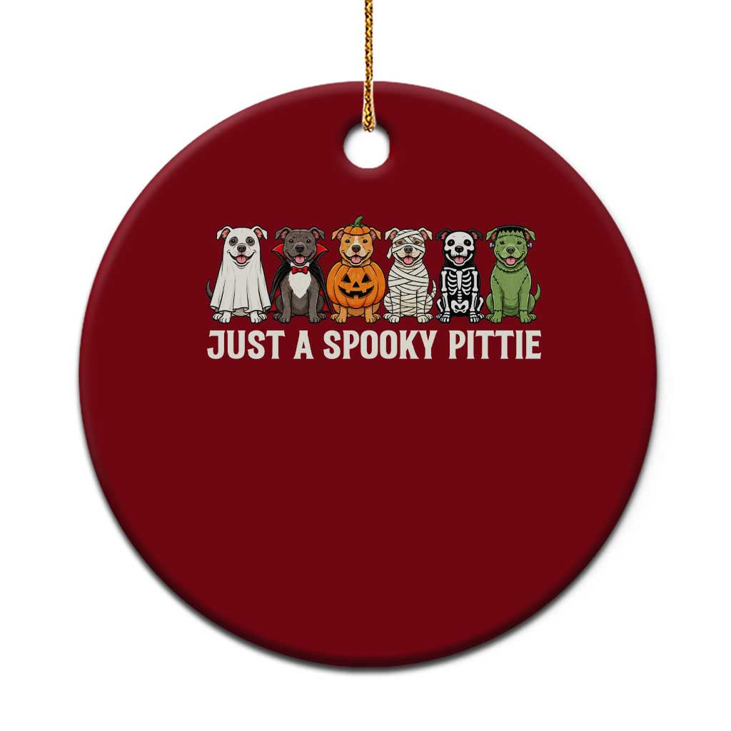 Pitbull Dog in Halloween Costumes Graphic Ceramic Ornament Just A Spooky Pittie Ghost Vampire Pumpkin Skeleton Mummy