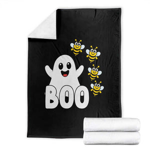 Cute Boo Bees Ghost Honey Bees Throw Blanket Funny Spooky Hallowee