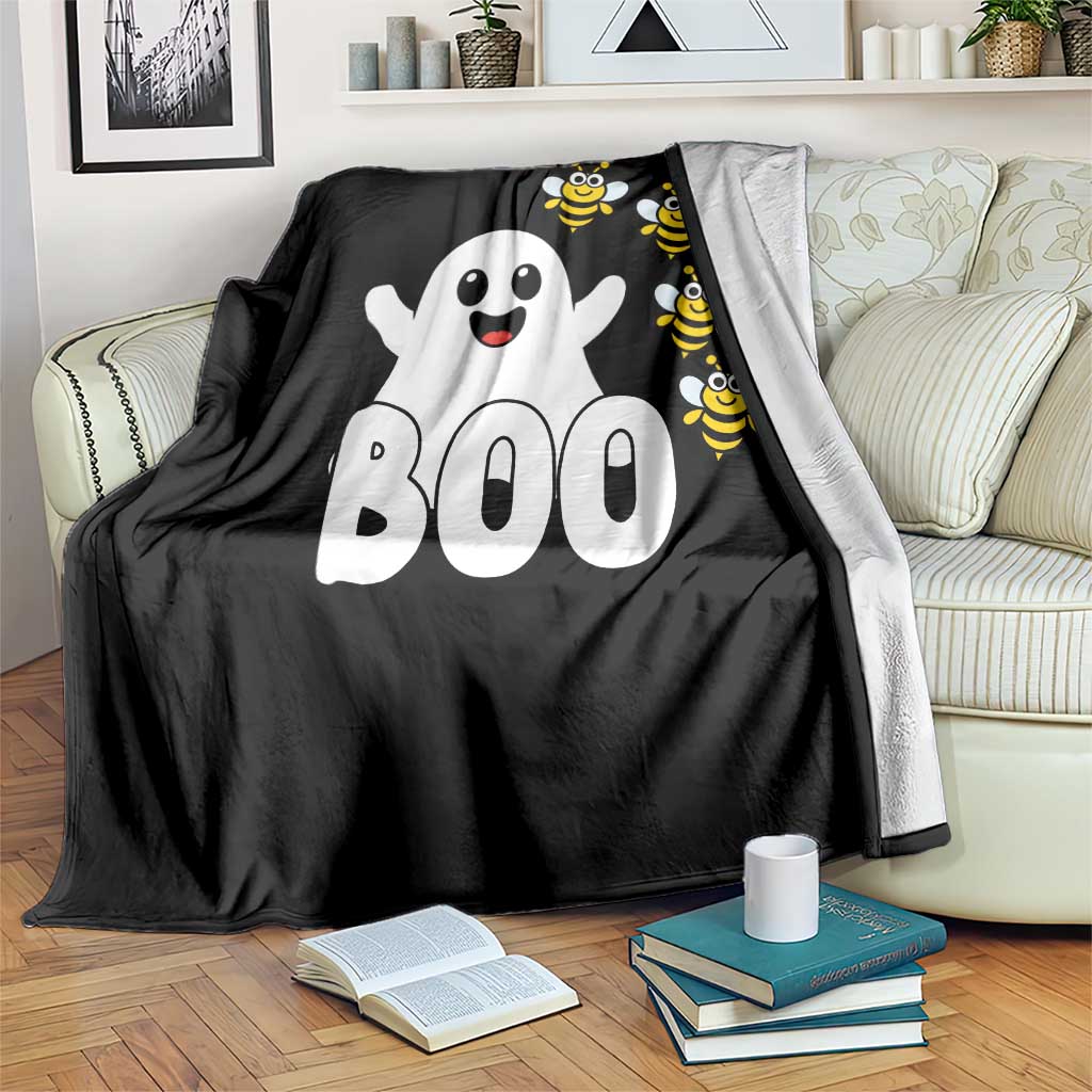 Cute Boo Bees Ghost Honey Bees Throw Blanket Funny Spooky Hallowee
