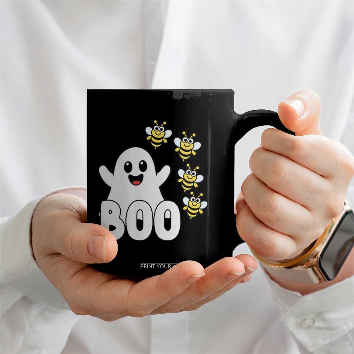 Cute Boo Bees Ghost Honey Bees Coffee Mug Funny Spooky Hallowee