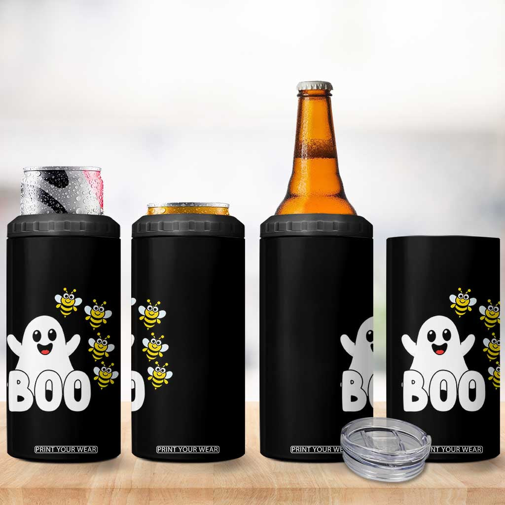 Cute Boo Bees Ghost Honey Bees 4 in 1 Can Cooler Tumbler Funny Spooky Hallowee